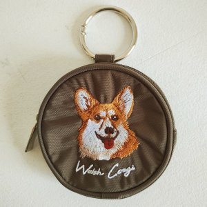 画像2: コーギー刺繍丸ポーチ