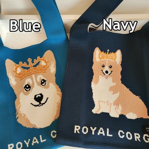 画像1: コーギー・ニットトートバッグ