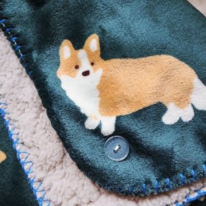 画像1: スワンネル3wayひざ掛け　コーギー