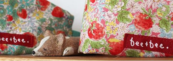 画像2: ［bee+bee］クールカラー ストロベリー＆フラワー（保冷剤２個付き） (2)