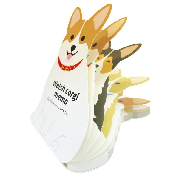 画像1: アニマルダイカットメモ　コーギー (1)