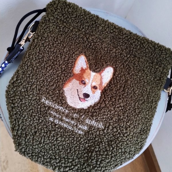 画像3: ボア刺繍コードショルダー　コーギー (3)