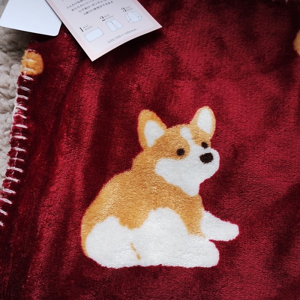 画像2: スワンネル3wayひざ掛け　コーギー (2)